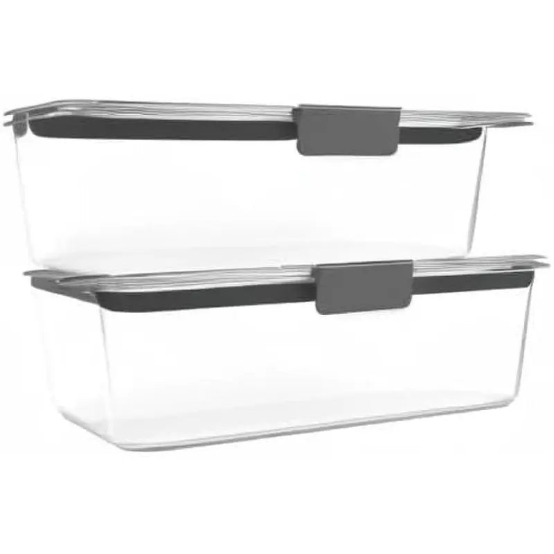 Brilliance Bpa-Free Food Storage Containers with Lids, Airtight Clear Set of 2 (9.6 Cup), Ideal for Lunch, Meal Prep, and Leftovers