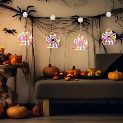 Halloween Decorative Fairy Lights - Window Silhouette Illumination for Festive Decor