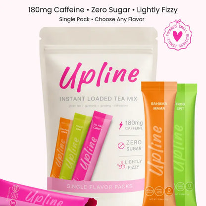 Upline Instant Loaded Tea Mix - Single Pack Multi Flavor, High Caffeine Content, Low Calorie, Low Carb, Sugar-Free, Aspartame-Free, Lightly Carbonated