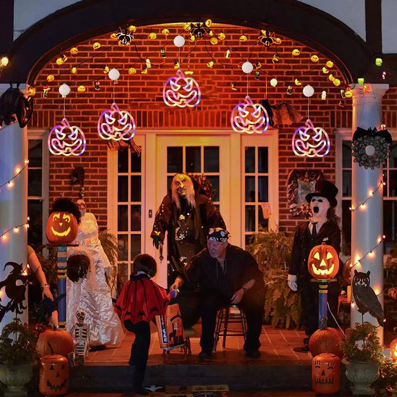 Halloween Decorative Fairy Lights - Window Silhouette Illumination for Festive Decor