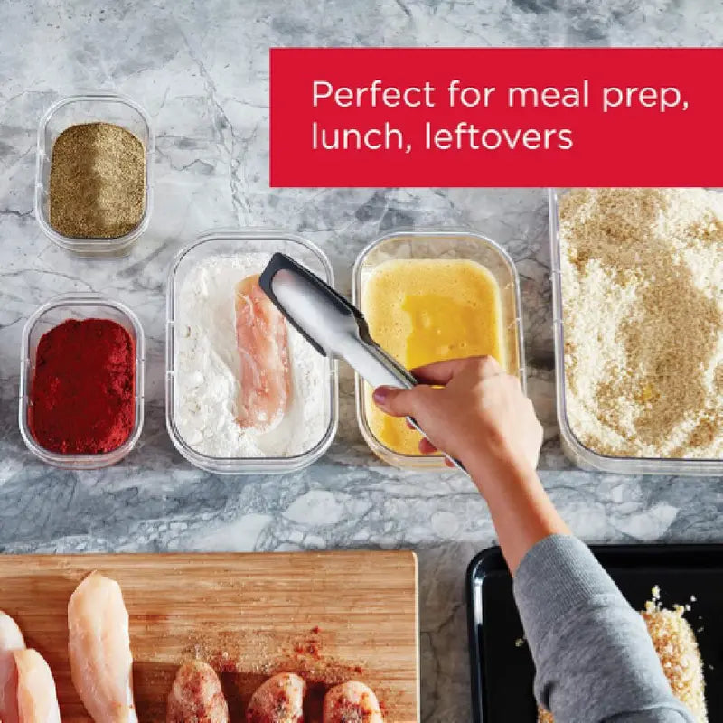 Brilliance Bpa-Free Food Storage Containers with Lids, Airtight Clear Set of 2 (9.6 Cup), Ideal for Lunch, Meal Prep, and Leftovers