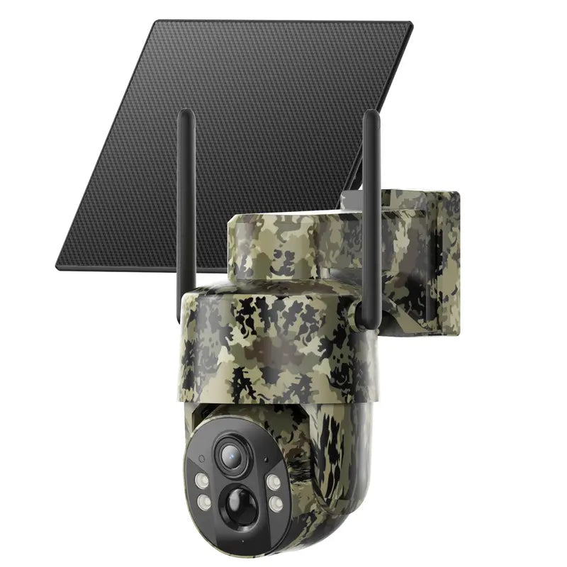 Professional Solar Outdoor Surveillance Camera with 4G LTE Connectivity, 2K Full Color Night Vision, 360° Coverage, AI Human Detection, IP65 Waterproof Rating, Unlimited Data Activation Required, Wall Mountable