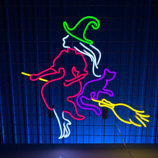 Magician Neon Sign - Elegant Halloween Decor and Illuminated Light Display