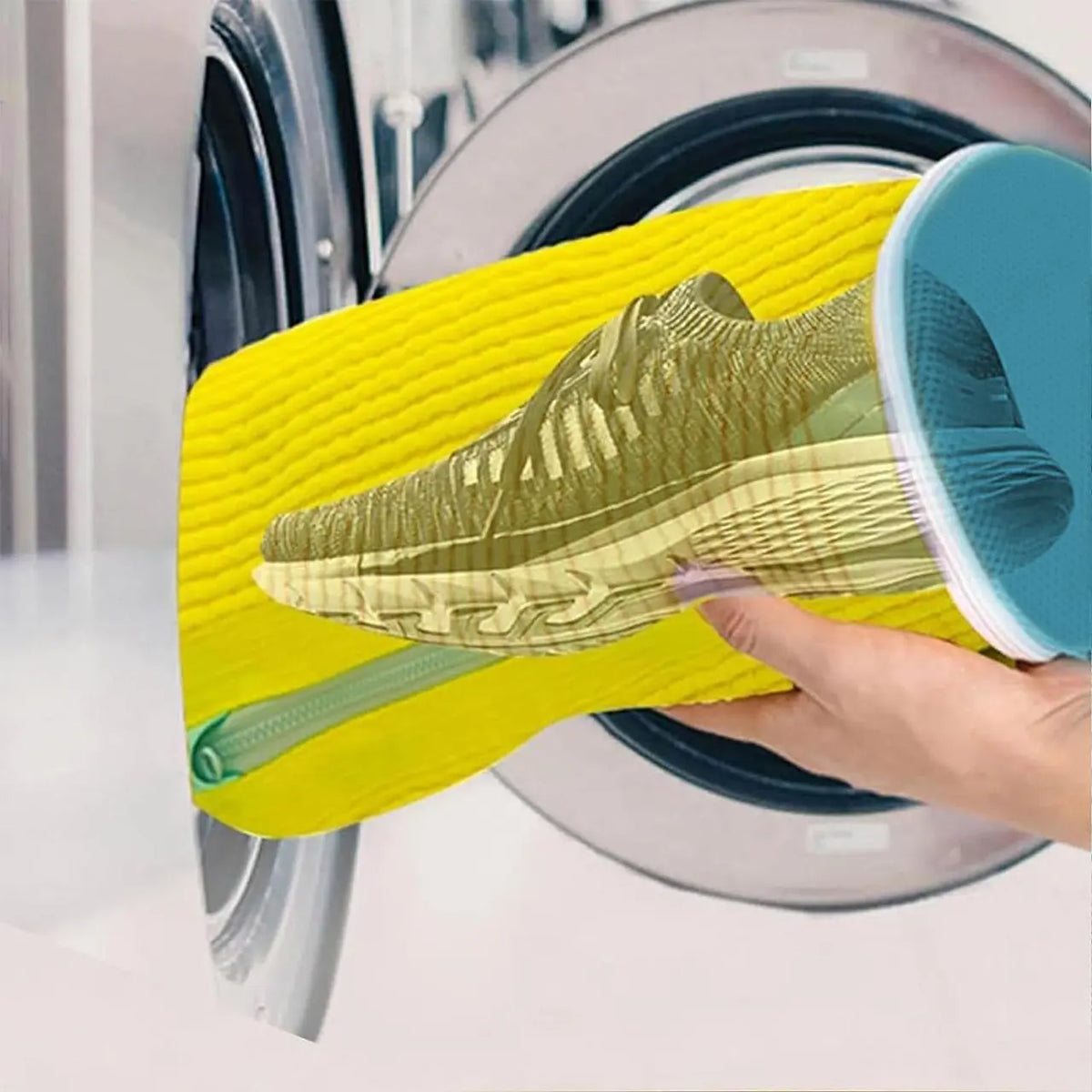 Shoe Laundry Bags for Washing Machine - Durable Polyester Zipper Bags for Sneakers, Clothes, and Socks - Anti-Deformation Compact Storage Accessories