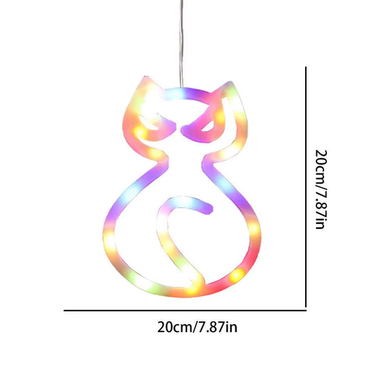 Halloween Decorative Fairy Lights - Window Silhouette Illumination for Festive Decor
