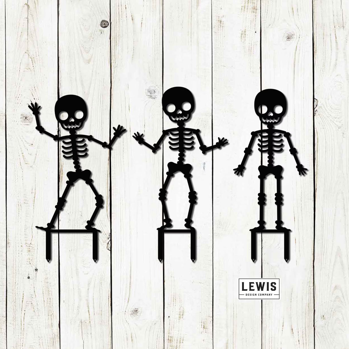 Skeleton Metal Yard Stakes for Halloween Decoration