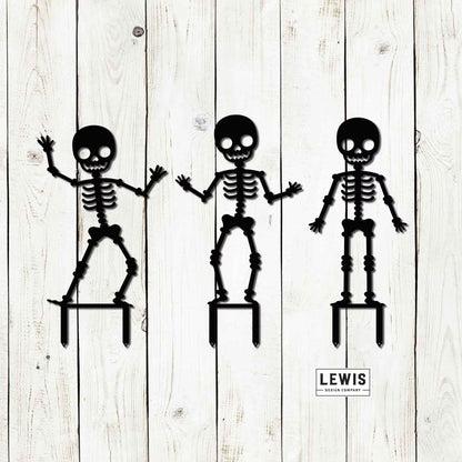 Skeleton Metal Yard Stakes for Halloween Decoration
