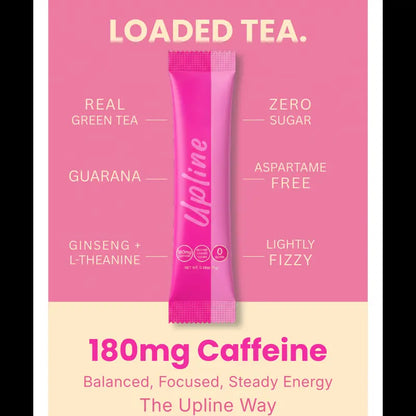 Upline Instant Loaded Tea Mix - Single Pack Multi Flavor, High Caffeine Content, Low Calorie, Low Carb, Sugar-Free, Aspartame-Free, Lightly Carbonated