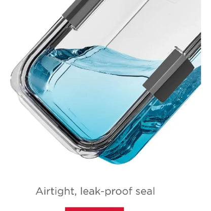 Brilliance Bpa-Free Food Storage Containers with Lids, Airtight Clear Set of 2 (9.6 Cup), Ideal for Lunch, Meal Prep, and Leftovers