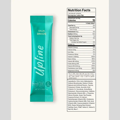 Upline Instant Loaded Tea Mix - Single Pack Multi Flavor, High Caffeine Content, Low Calorie, Low Carb, Sugar-Free, Aspartame-Free, Lightly Carbonated
