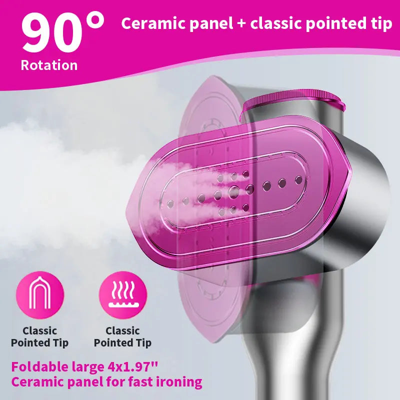 Dr. Flash Portable Handheld Garment Steamer with LED Display, Fast Heating, 7 Steam Modes, 90° Swivel Handle, One-Button Operation, Ideal for Travel and Gifting