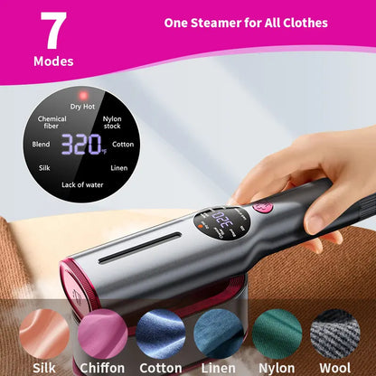 Dr.Flash Handheld Garment Steamer for Clothing, Portable Iron Steamer Combo Travel Steam Generators, 7 Modes with LED Display, Fast Heating, 90° Swivel Handle, 1-Button Start, Travel Stuff, New Year Gift