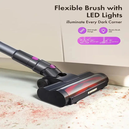 Cordless Vacuum Cleaner,23Kpa 48Mins Powerful Suction Vacuum LED Display,Lightweight Stick for Hardfloor/Carpet/Pet Hair