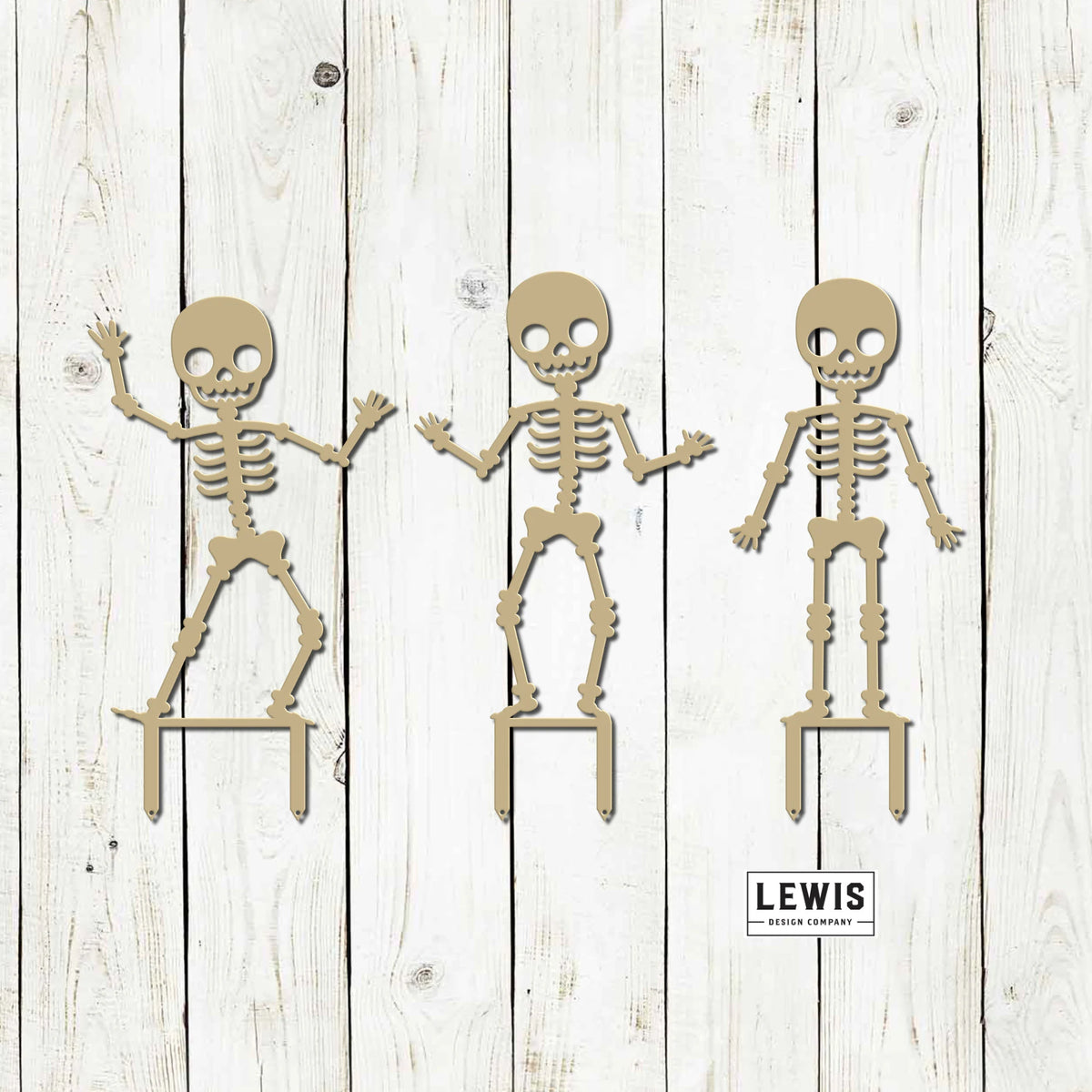 Skeleton Metal Yard Stakes for Halloween Decoration