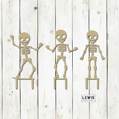 Skeleton Metal Yard Stakes for Halloween Decoration