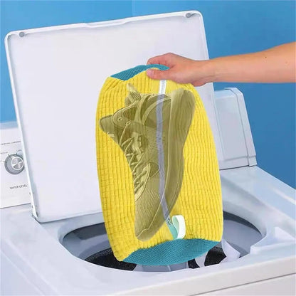 Shoe Laundry Bags for Washing Machine - Durable Polyester Zipper Bags for Sneakers, Clothes, and Socks - Anti-Deformation Compact Storage Accessories