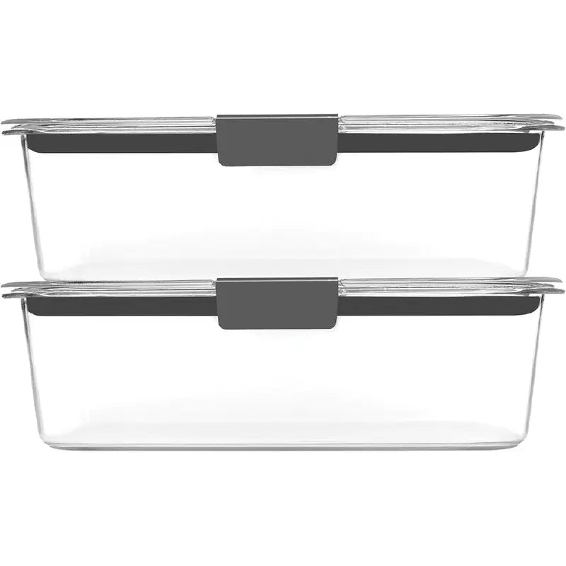 Brilliance Bpa-Free Food Storage Containers with Lids, Airtight Clear Set of 2 (9.6 Cup), Ideal for Lunch, Meal Prep, and Leftovers