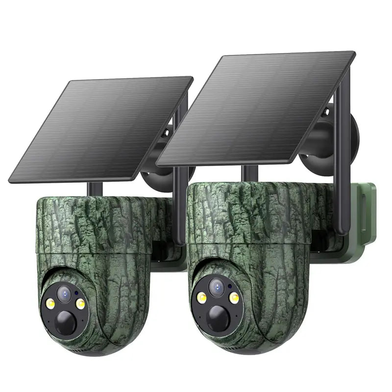 Professional Solar Outdoor Surveillance Camera with 4G LTE Connectivity, 2K Full Color Night Vision, 360° Coverage, AI Human Detection, IP65 Waterproof Rating, Unlimited Data Activation Required, Wall Mountable