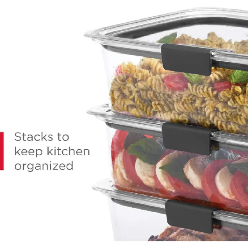 Brilliance Bpa-Free Food Storage Containers with Lids, Airtight Clear Set of 2 (9.6 Cup), Ideal for Lunch, Meal Prep, and Leftovers