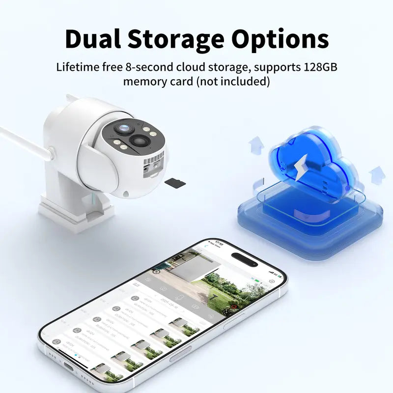 4G Solar-Powered Digital Security Camera with 4MP HD Lens, Color Night Vision, Built-In Cellular Card, Remote Monitoring, IP65 Weather Resistance, No Wi-Fi Required for Outdoor Use (Activation of 4G LTE Data Service Needed)