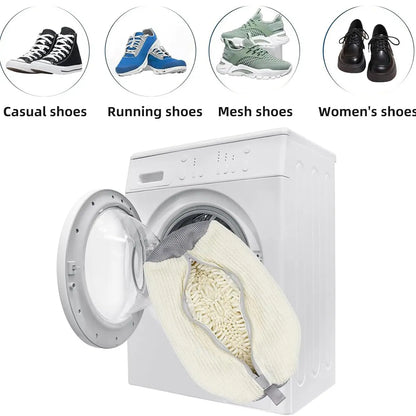 Shoe Laundry Bags for Washing Machine - Durable Polyester Zipper Bags for Sneakers, Clothes, and Socks - Anti-Deformation Compact Storage Accessories