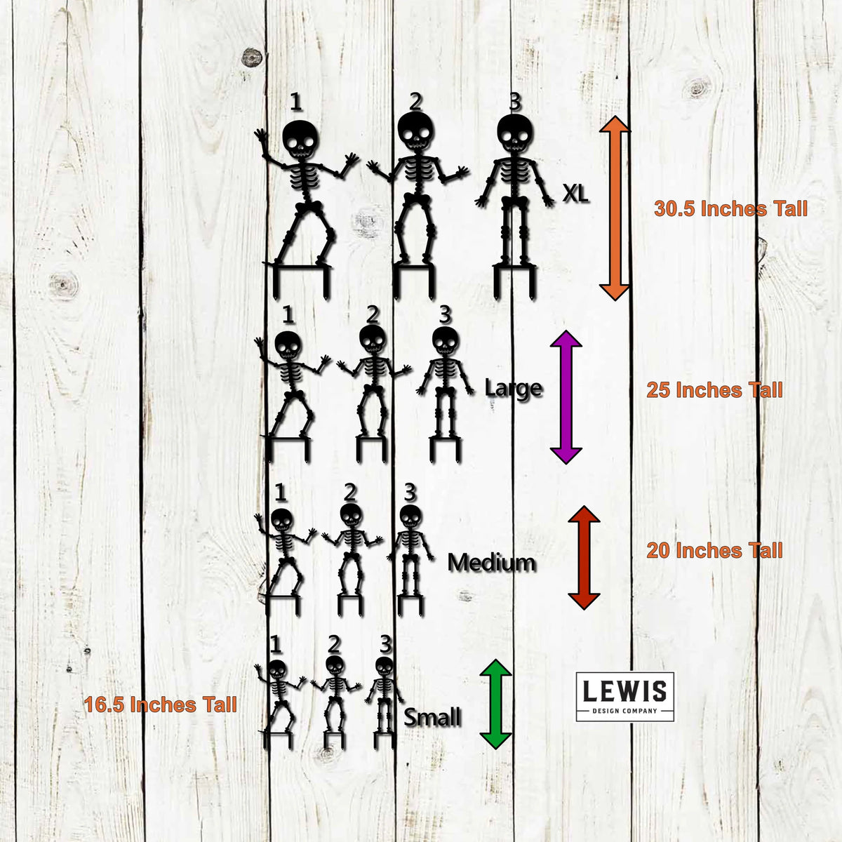 Skeleton Metal Yard Stakes for Halloween Decoration