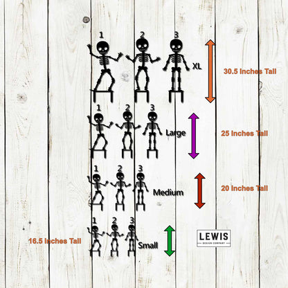 Skeleton Metal Yard Stakes for Halloween Decoration