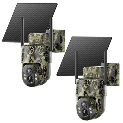 Professional Solar Outdoor Surveillance Camera with 4G LTE Connectivity, 2K Full Color Night Vision, 360° Coverage, AI Human Detection, IP65 Waterproof Rating, Unlimited Data Activation Required, Wall Mountable