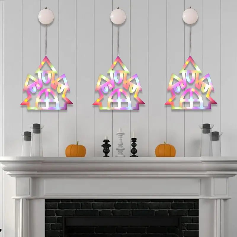 Halloween Decorative Fairy Lights - Window Silhouette Illumination for Festive Decor